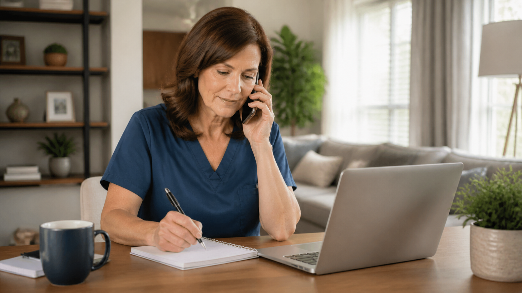 Coordenadora de home care trabalhando com geração de leads