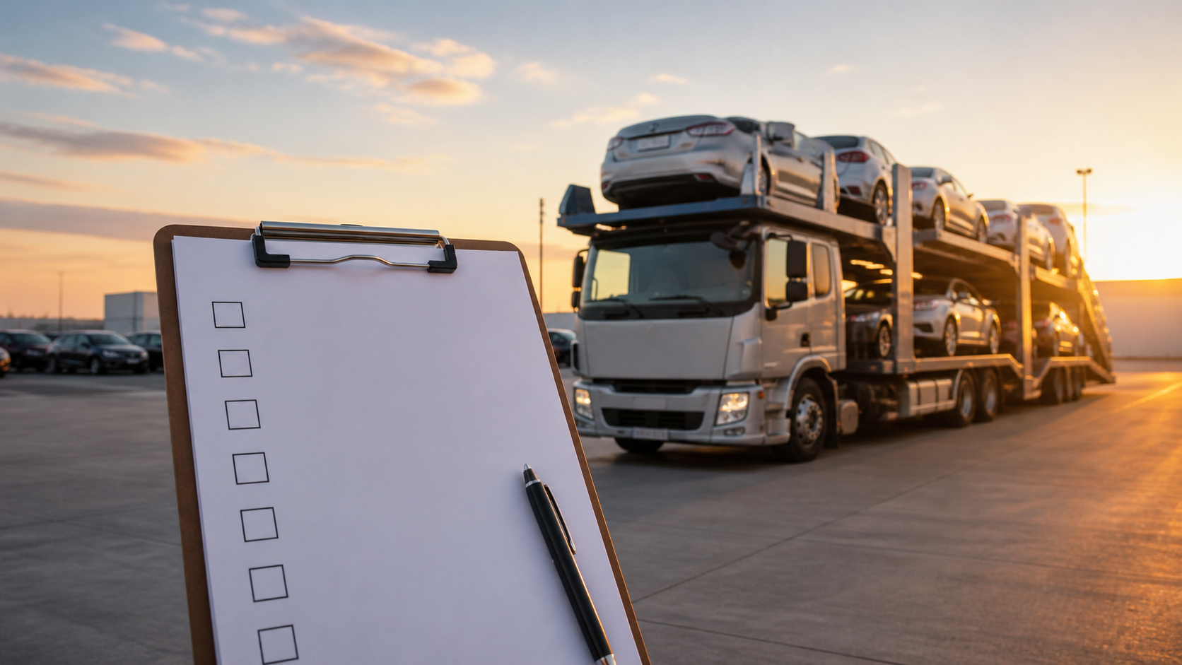 Checklist de campanha para transporte de veículos
