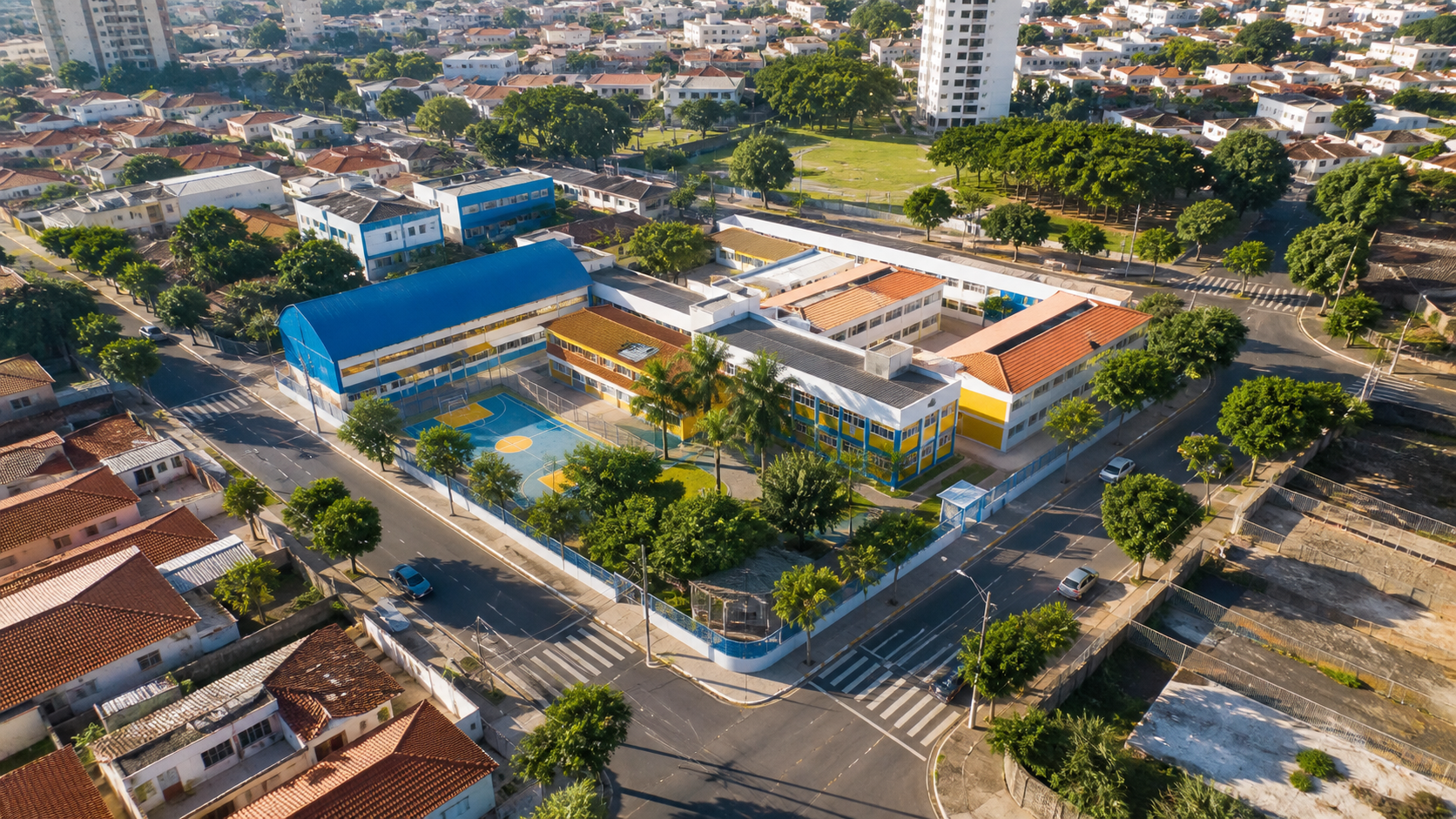 Localização de escola em bairro brasileiro