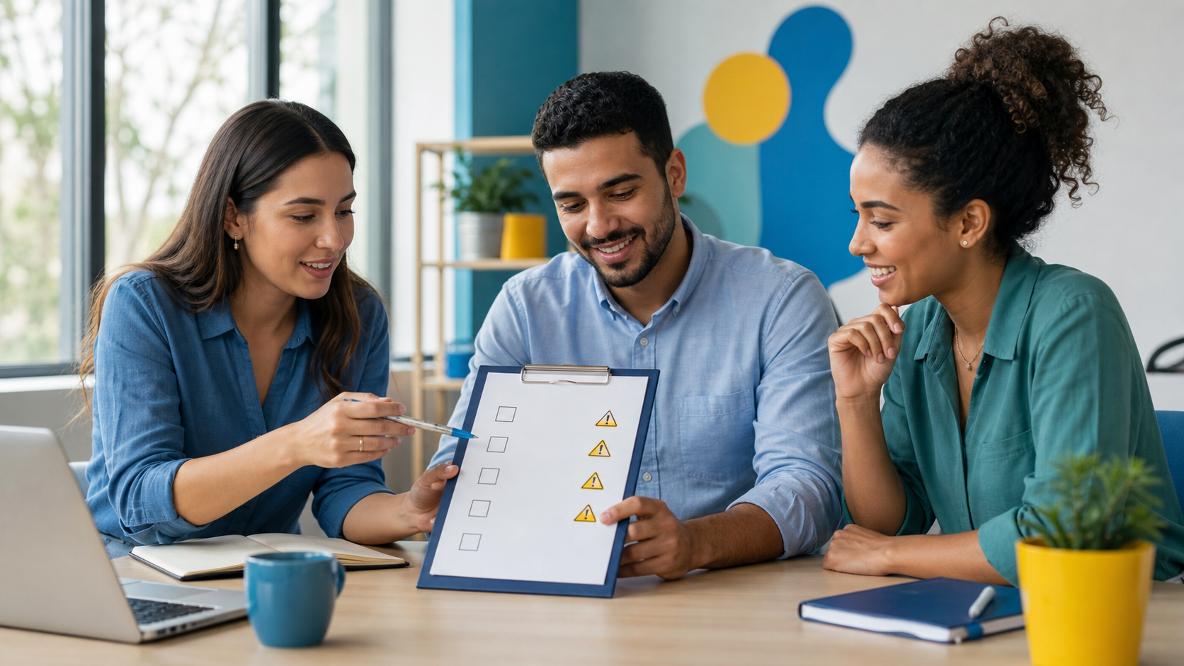 Equipe revisando erros de uma campanha