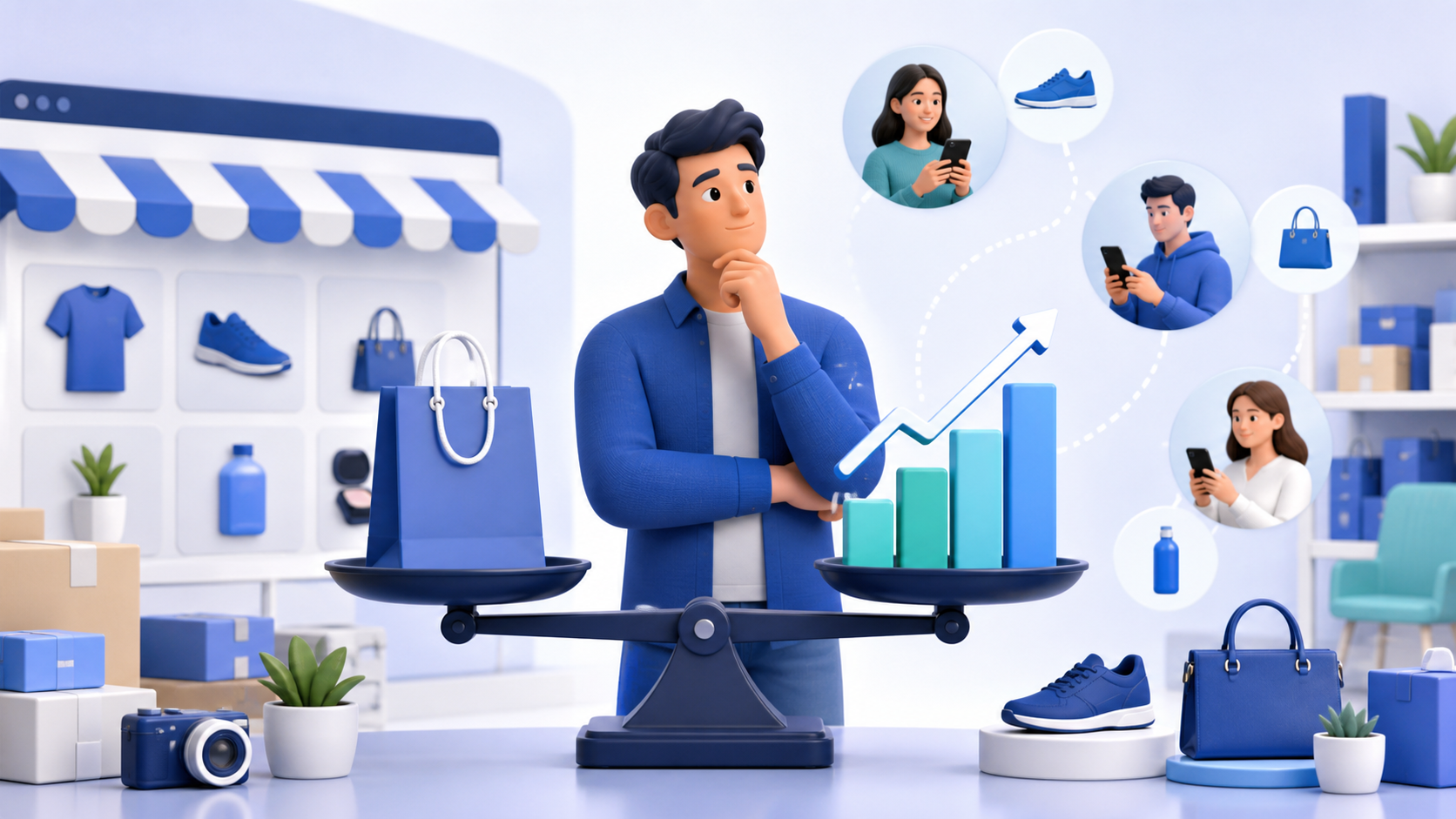 Loja virtual equilibrando investimento e crescimento