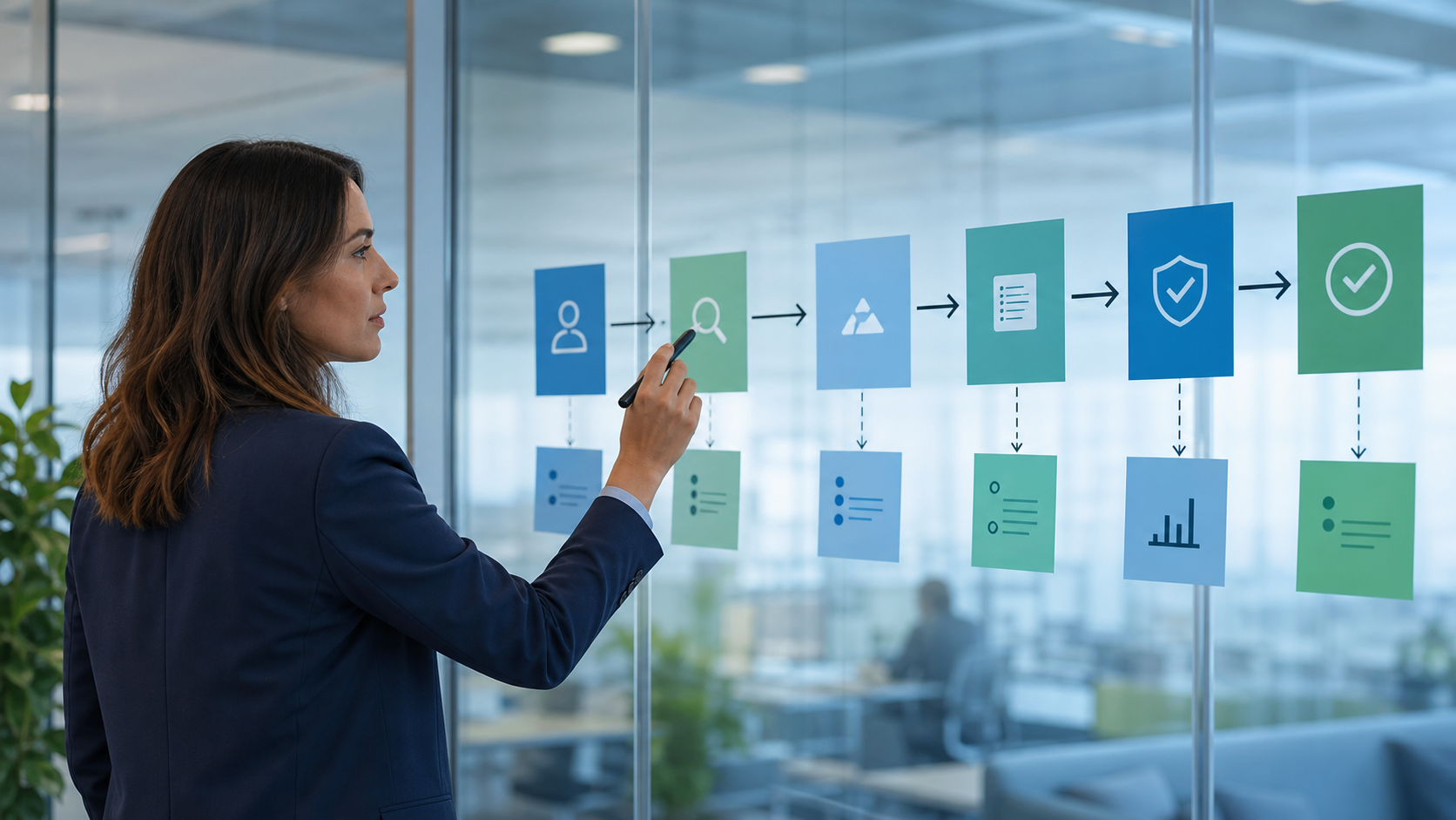 Equipe revisando anúncios e mensagens de compliance