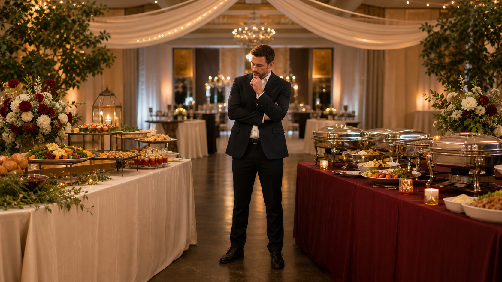 Página de apresentação de um buffet