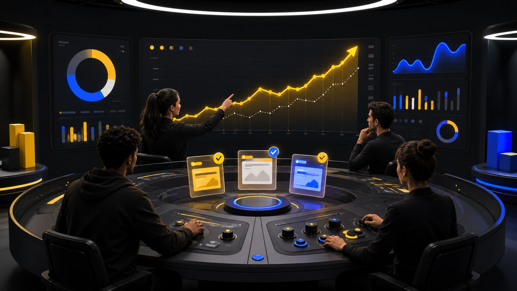 Ilustração de monitoramento e otimização de campanhas