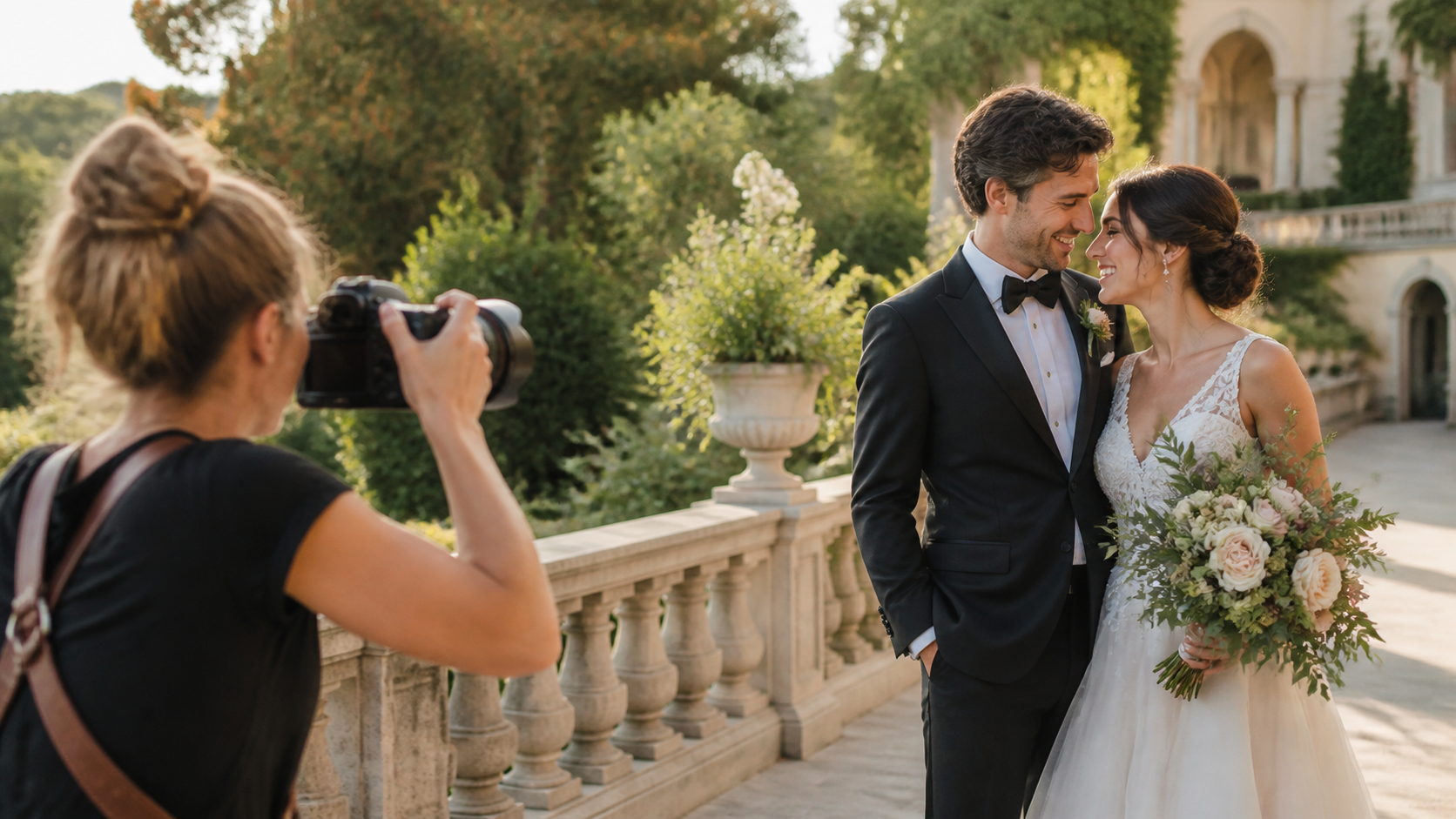 Oferta de fotografia apresentada a um casal