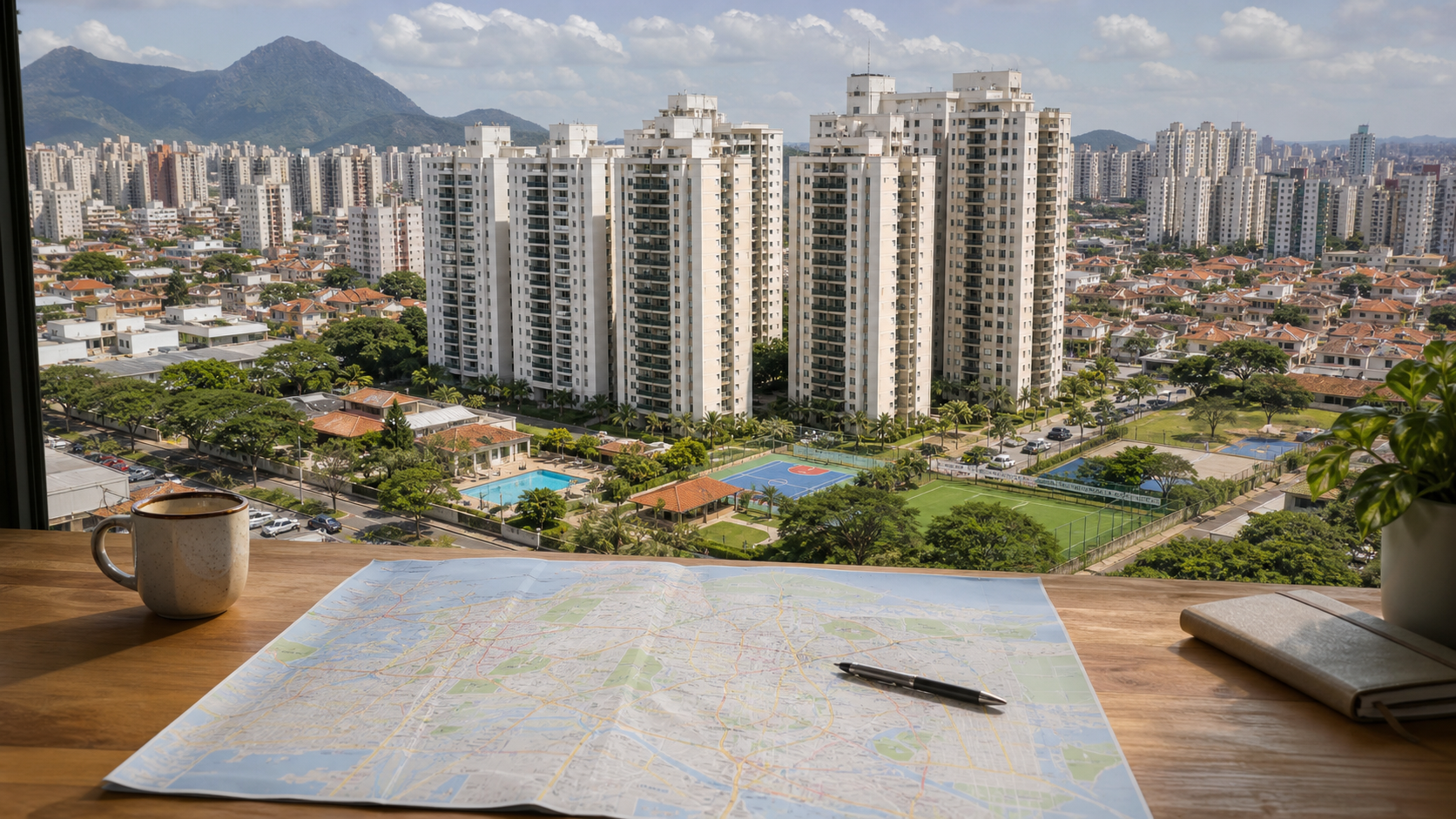 Condomínio residencial e planejamento de área de atendimento