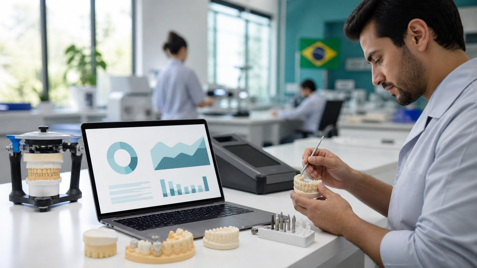 Planejamento de orçamento de mídia em laboratório de prótese dentária