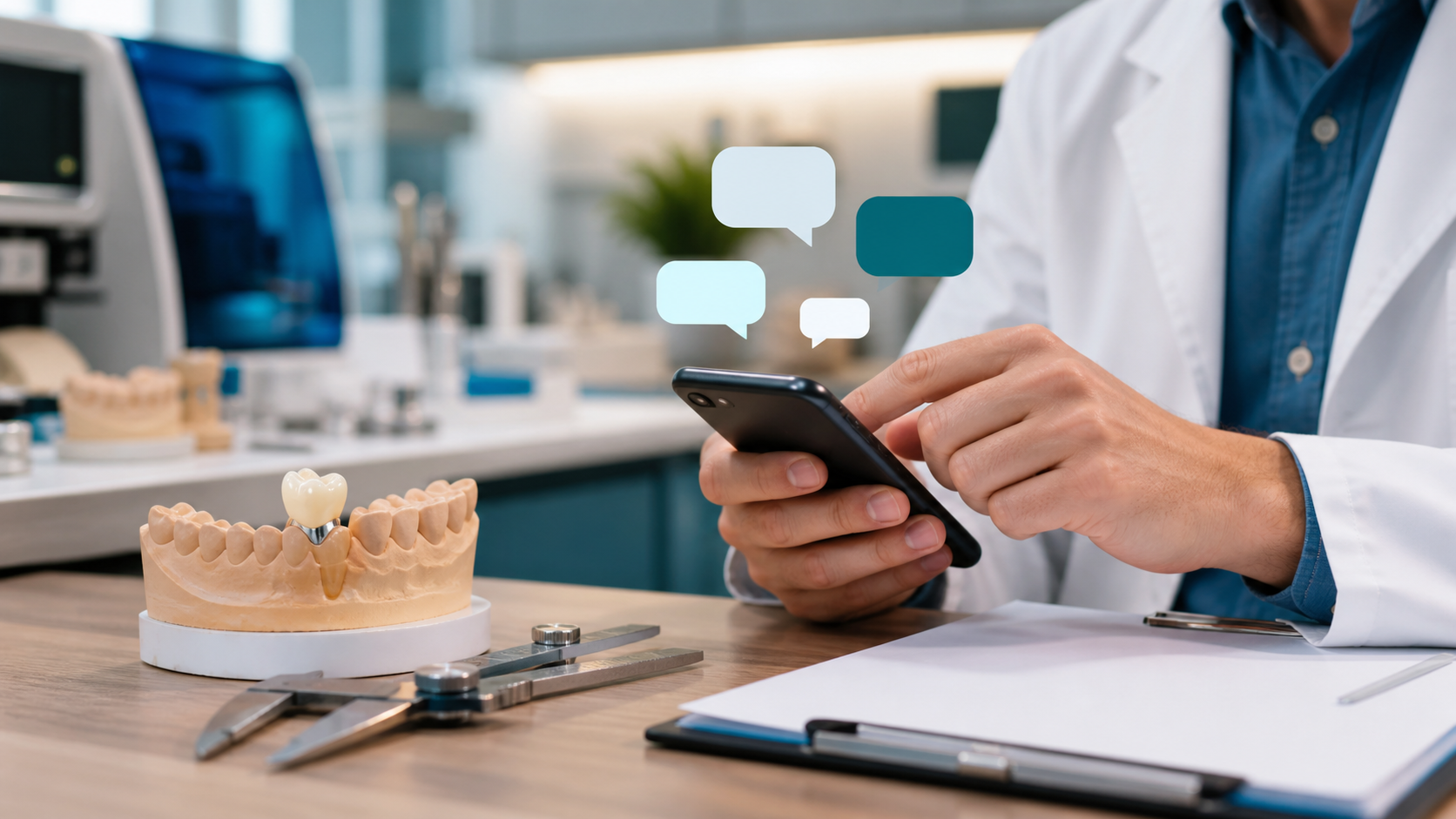 Atendimento comercial e conversas com clínicas odontológicas