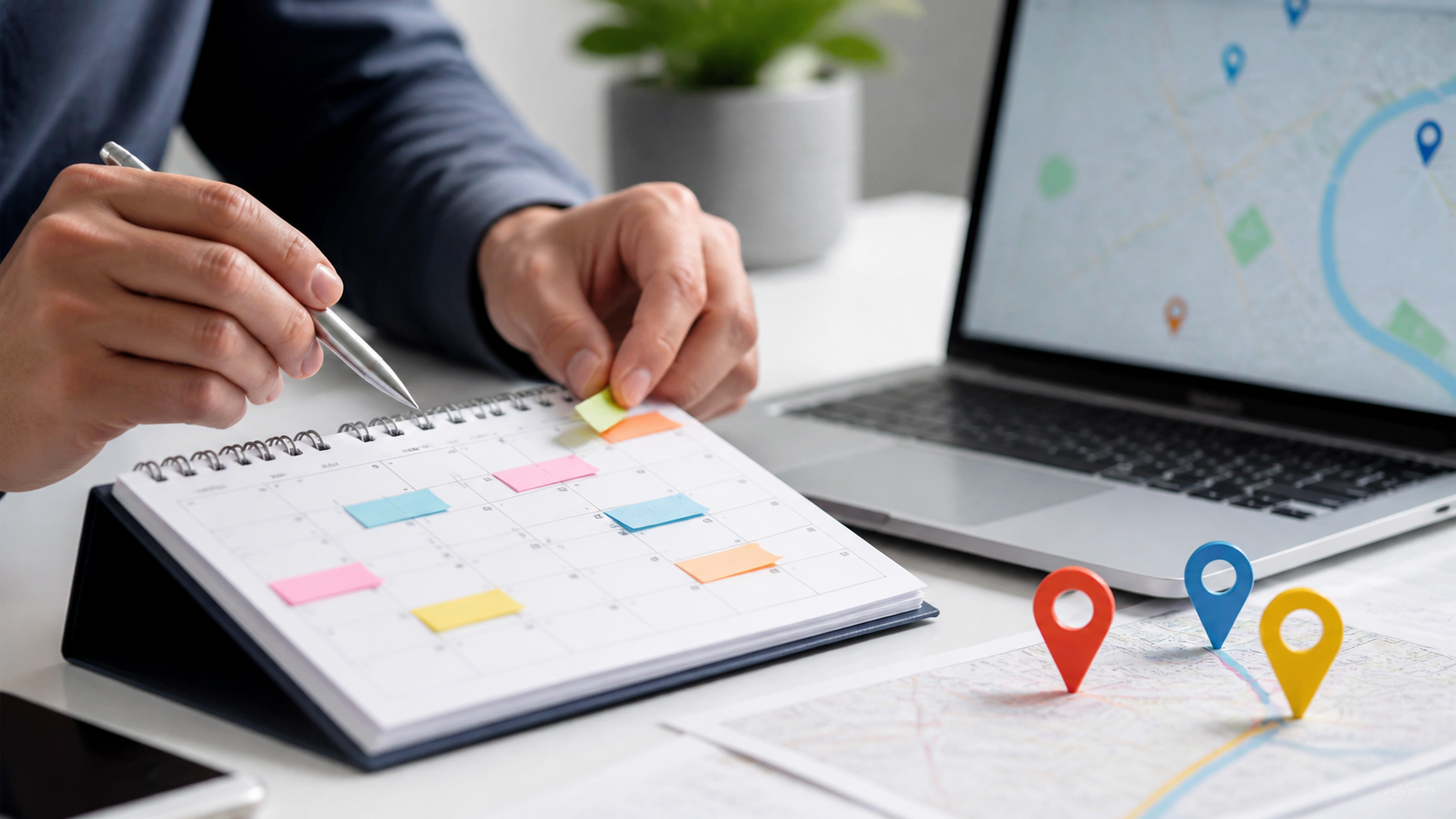 Configuração de calendário e localização para uma campanha digital