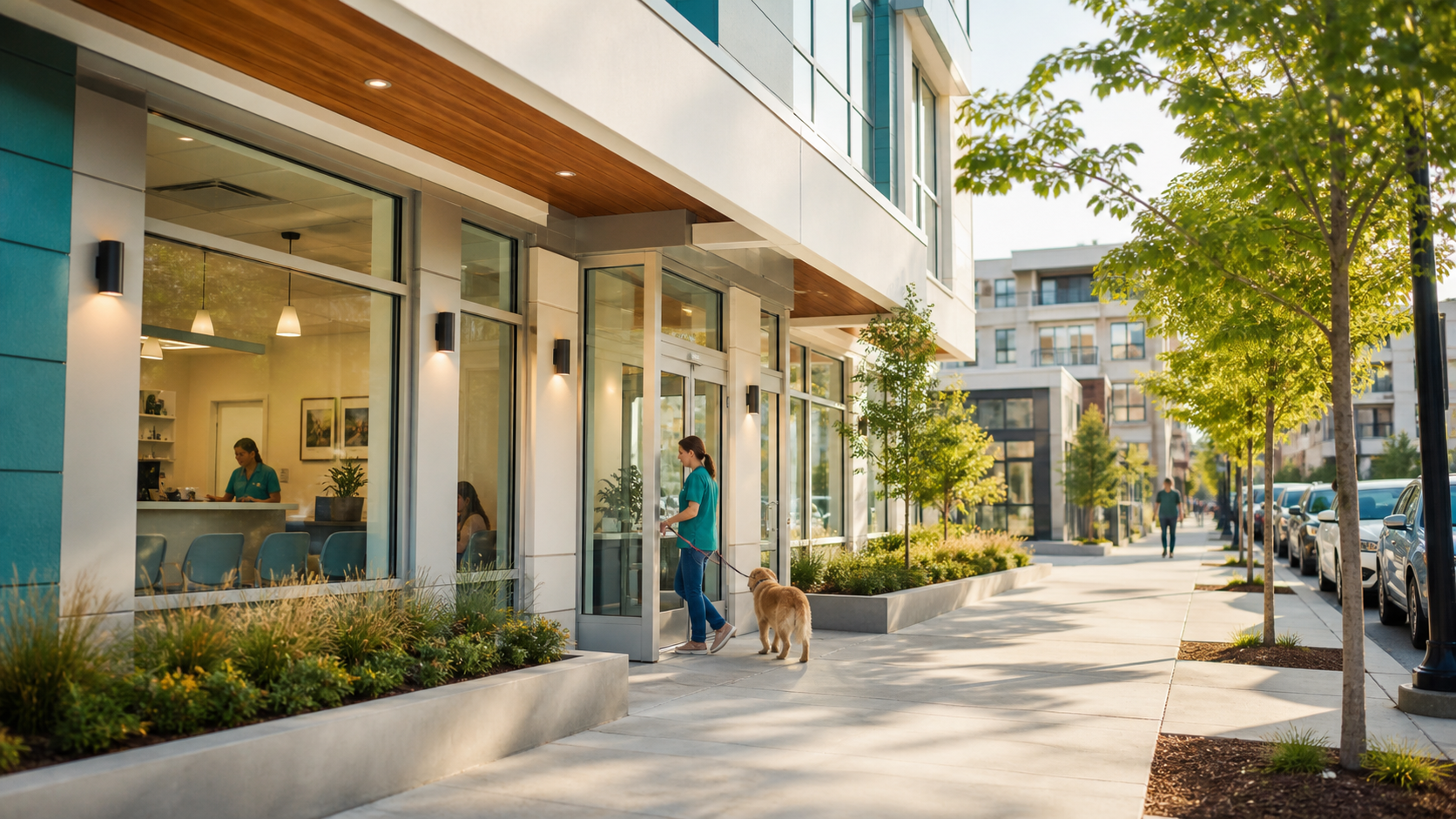 Hospital veterinário em uma região urbana