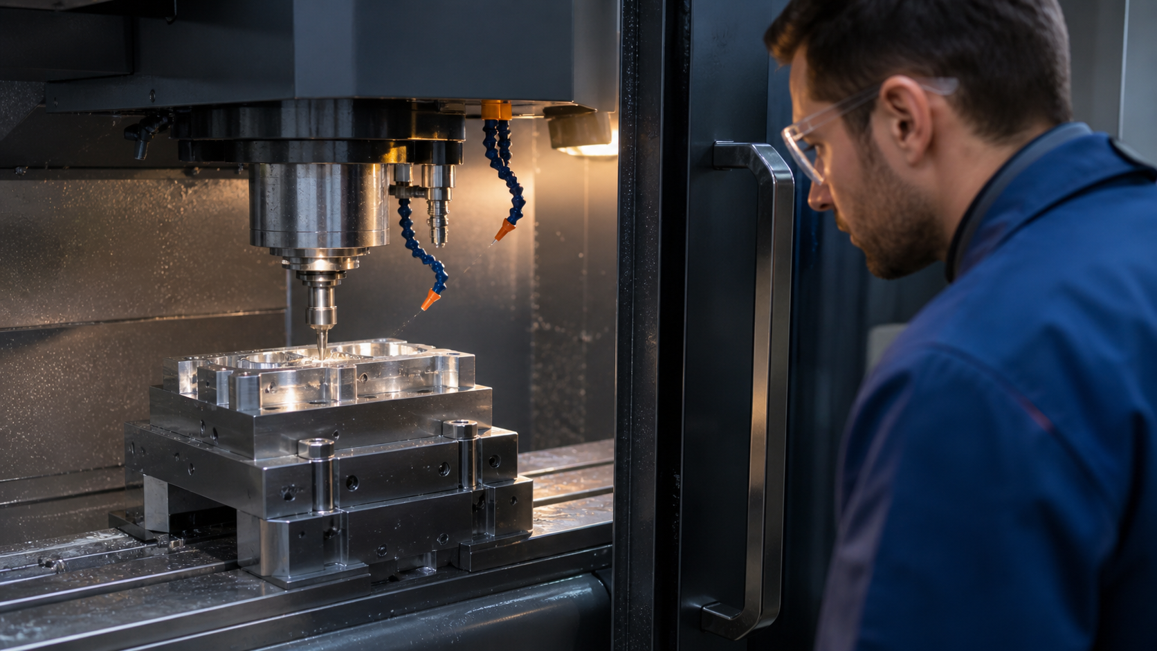 Máquina industrial em uma fábrica moderna