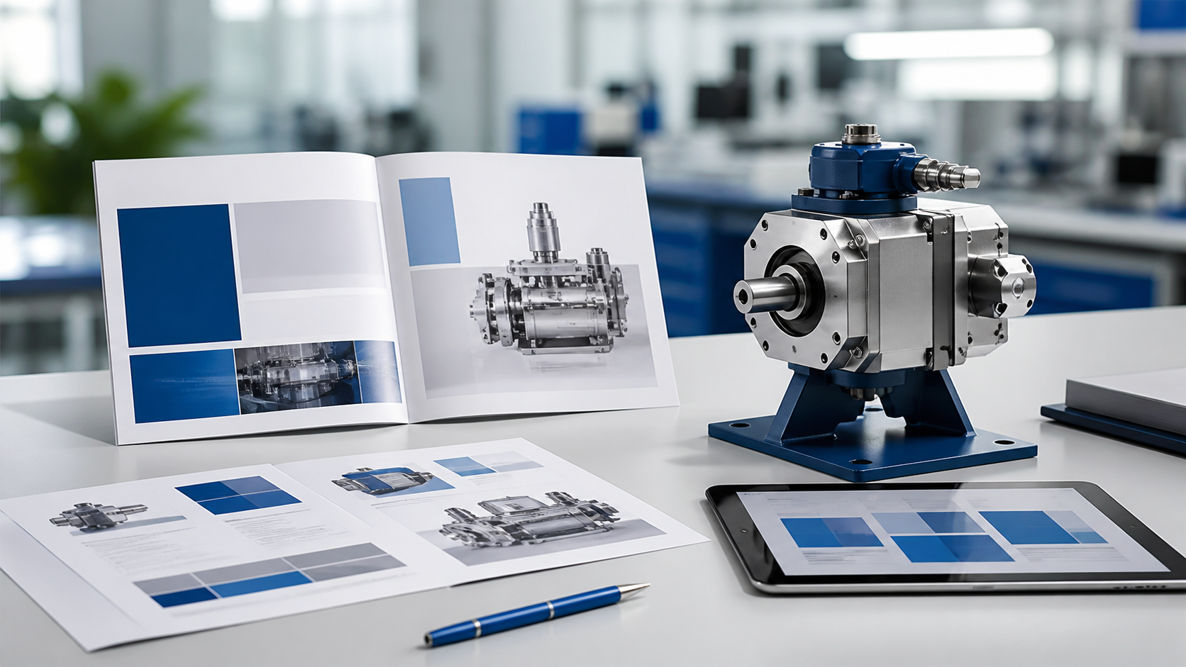 Materiais técnicos para apresentação de máquinas