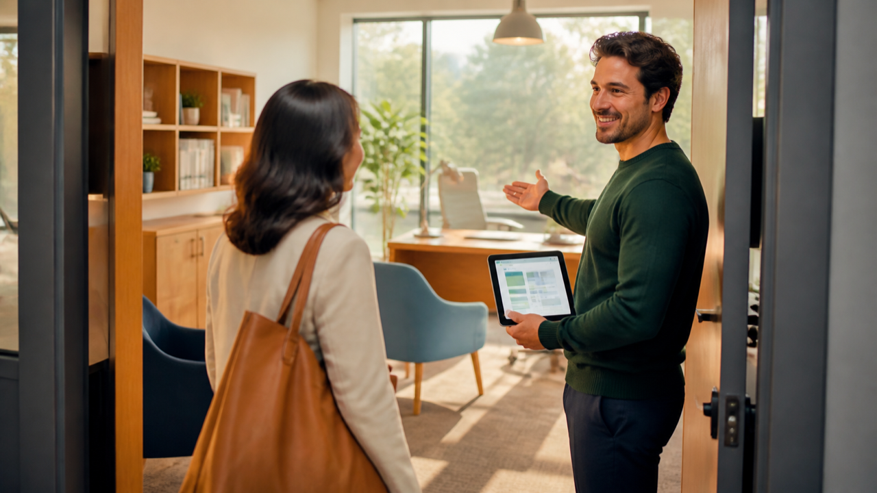 Oferta de visita em espaço de coworking