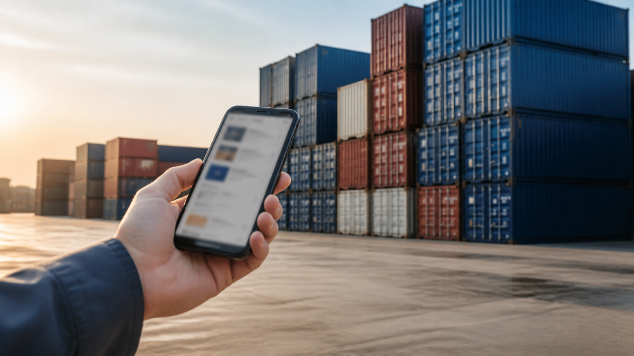 Pesquisa por aluguel de containers no celular