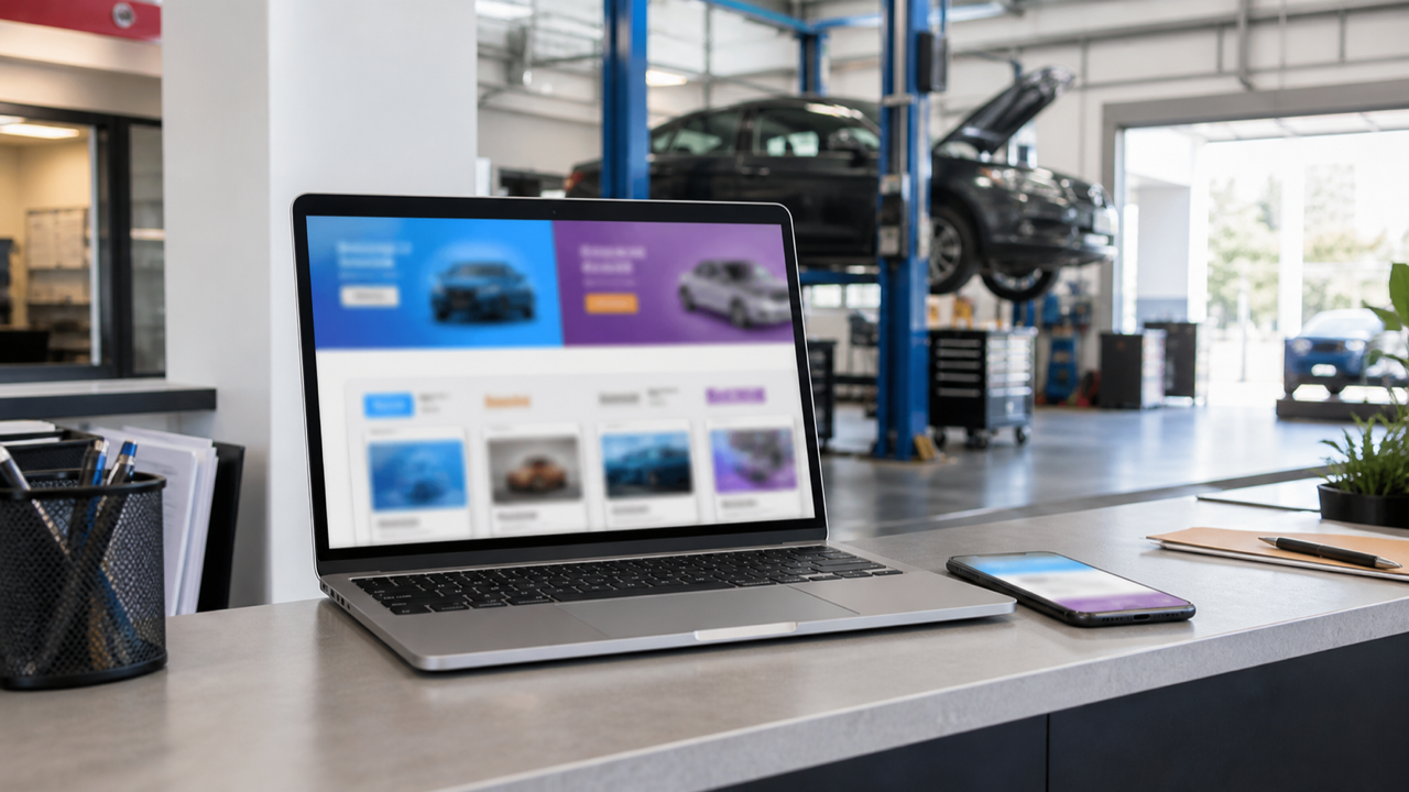 Tela de planejamento de campanhas digitais para serviços automotivos