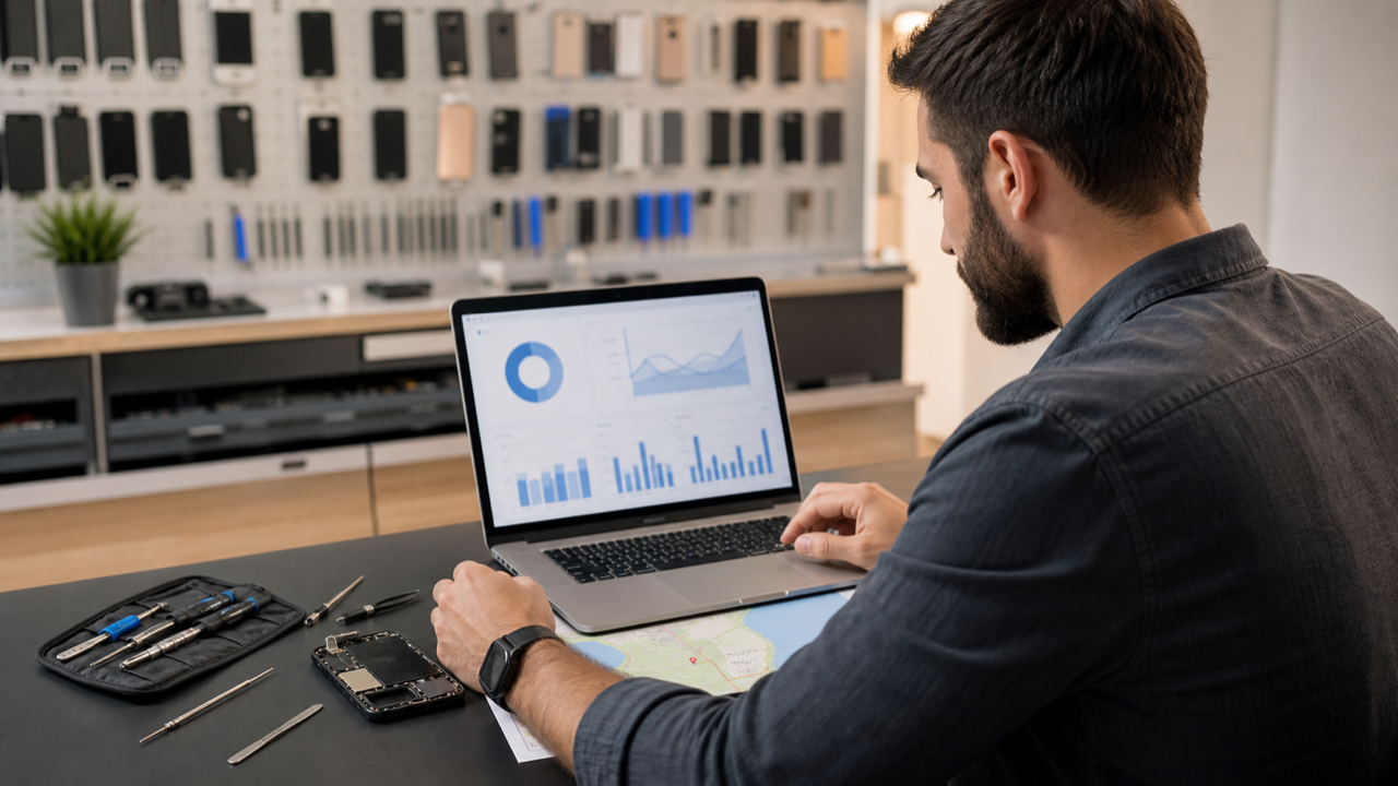 Gestor de assistência técnica analisando público e localização de campanha