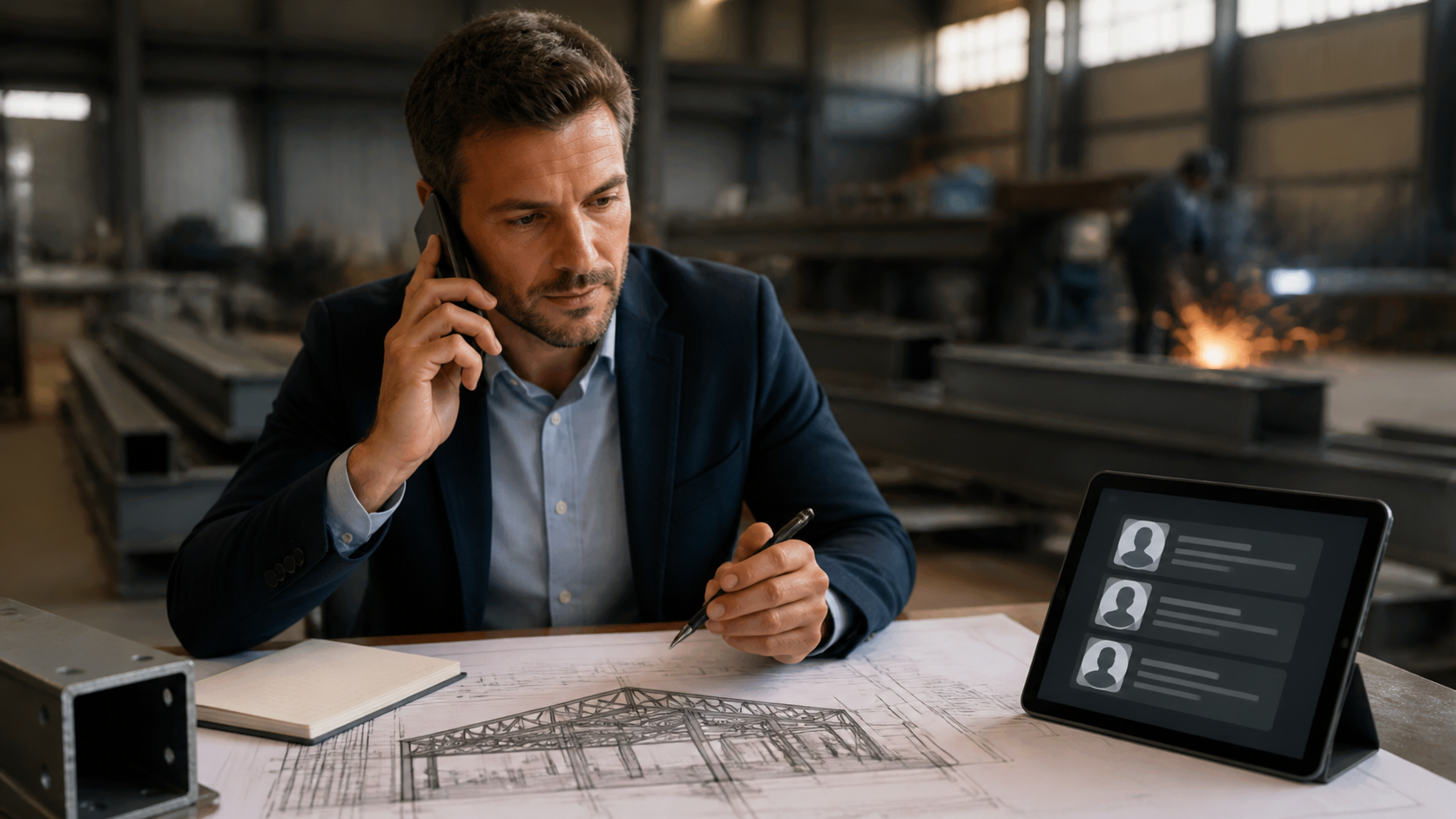 Atendimento e qualificação de leads para estruturas metálicas