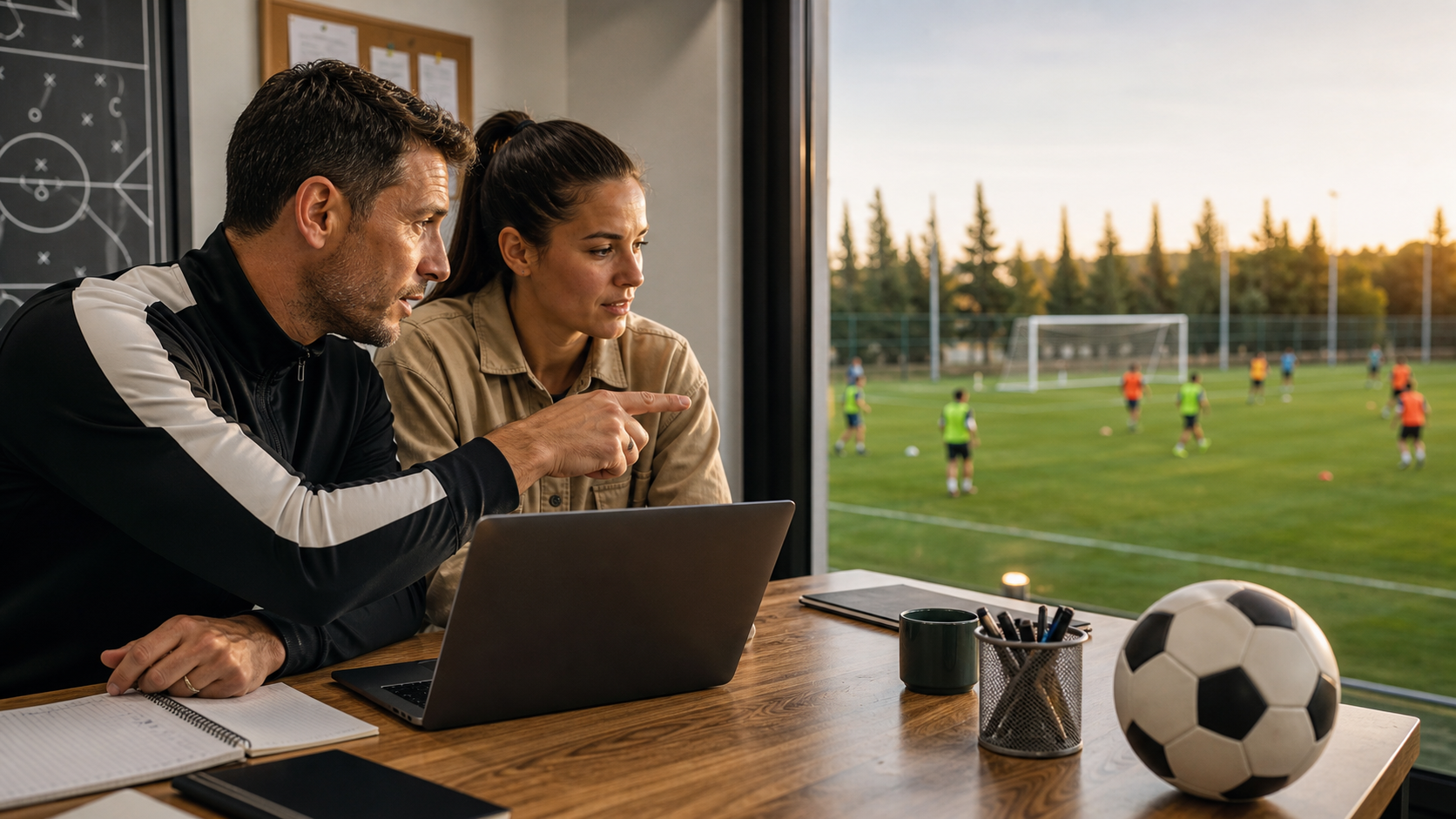 Análise de resultados digitais em um escritório ligado a um campo de futebol